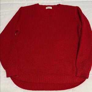 Zenana Outfitters Red Crew Neck Sweater